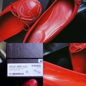 Gucci Shoes - Gucci Red Ballet Flats Gucci Shoes - Gucci Red Ballet Flats