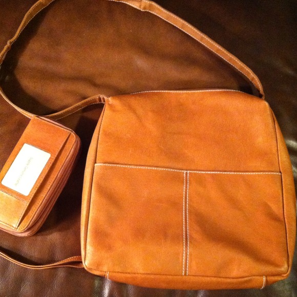 Carmel Leather Bag with Matching Wallet