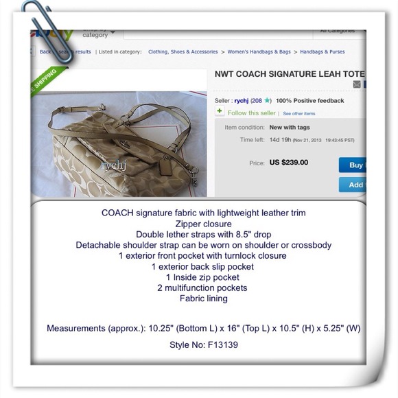 💥SOLD in bundle💥Medium Leah Signature Coach - Picture 3 of 4