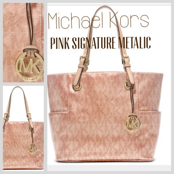 MICHAEL KORS Signature Metallic East West RoseGold