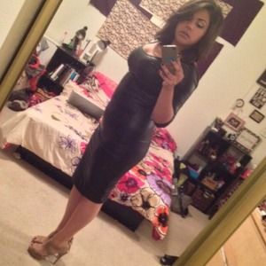 Black Faux leather dress