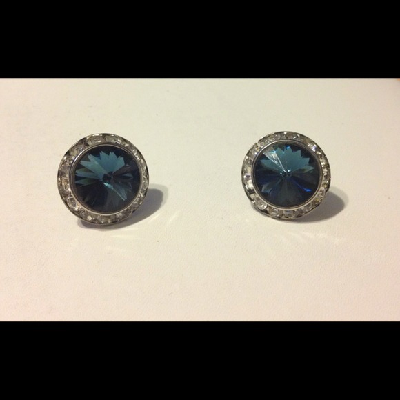 Blue quartz post earrings