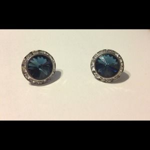 Blue quartz post earrings