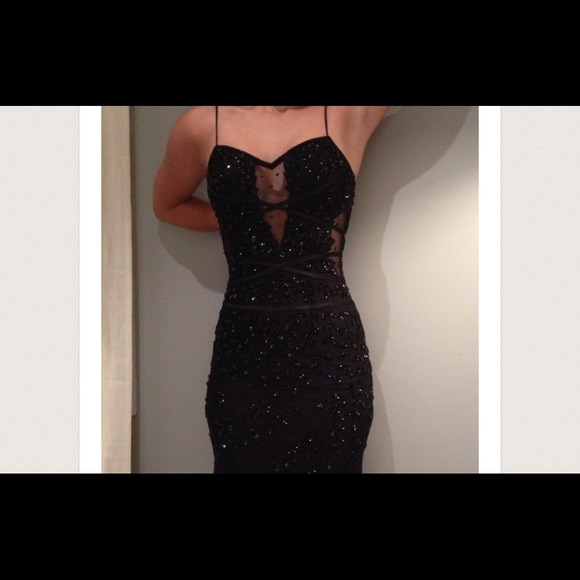 Black mermaid long prom dress