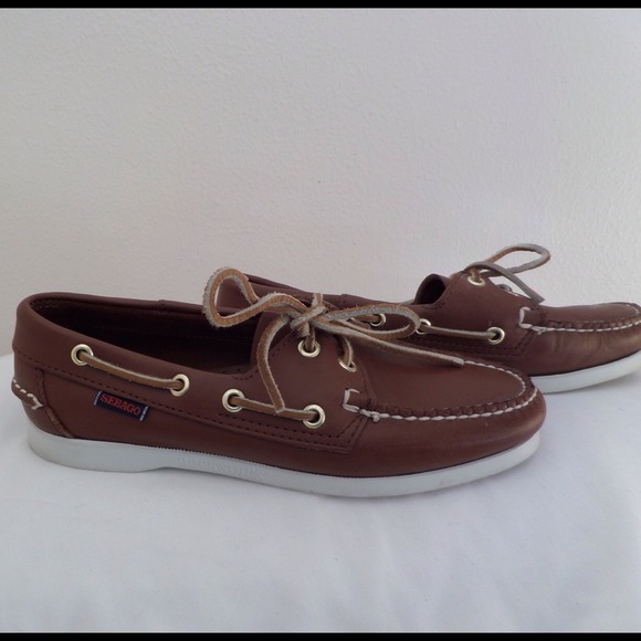 🔴SOLD🔴SEBAGO DOCKSIDES Brown Leather Boat Shoes - Picture 3 of 4