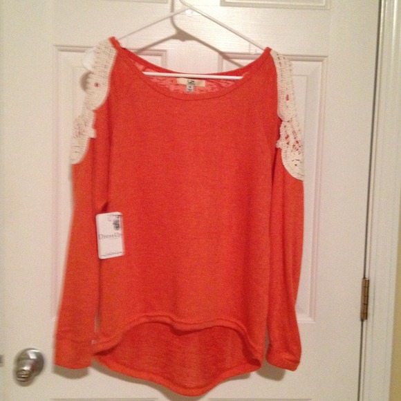 Beautiful orange sweater and pink top bundle