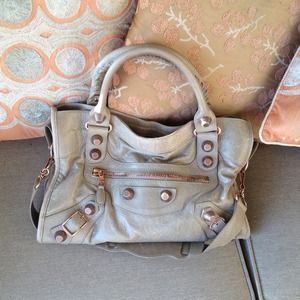 SOLD. Balenciaga city with giant rose gold