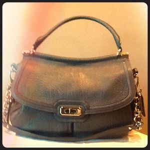Coach Buffalo Leather large flap in gray