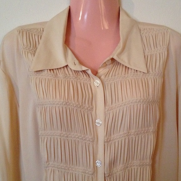 Reduced! Ruched 100% Silk Blouse Sz 20W