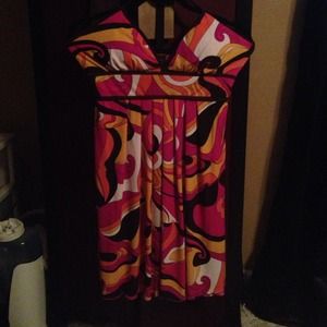 🚫SOLD🚫Adorable abstract color block dress sz L