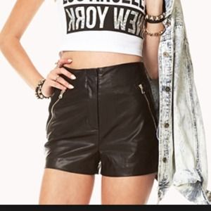 Leather Shorts with zippers