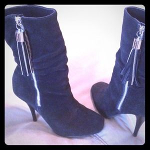 Michael Kors Suede Boots.Fringe,Tassel,Side Zip