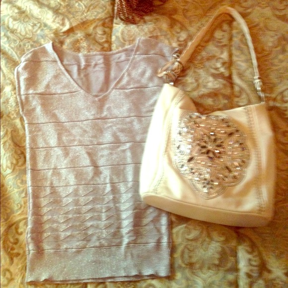 Silver sparkly Armani exchange shirt