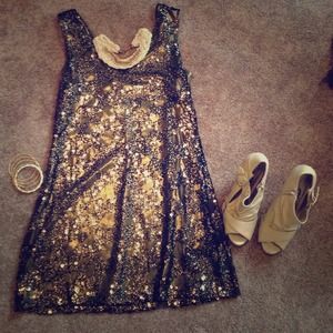 Express Sequin Shift Dress - MED
