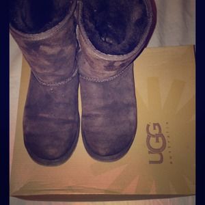 Used chocolate Uggs size 6
