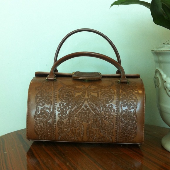 Bellerose tooled leather handbag