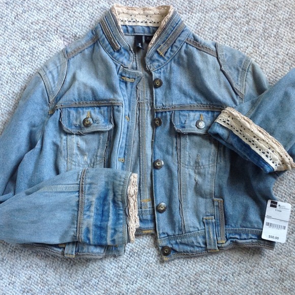 Denim jacket lace .. Never worn