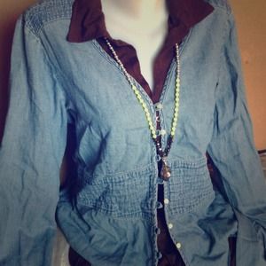 American eagle size 12 button down denim shirt