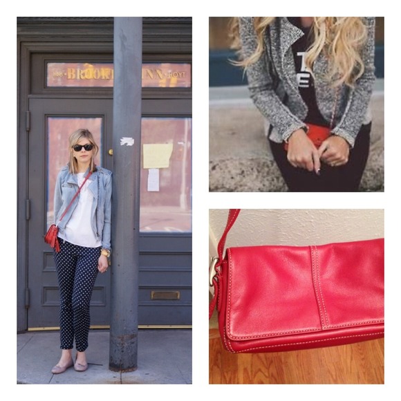 Red Leather Coach Cross-body