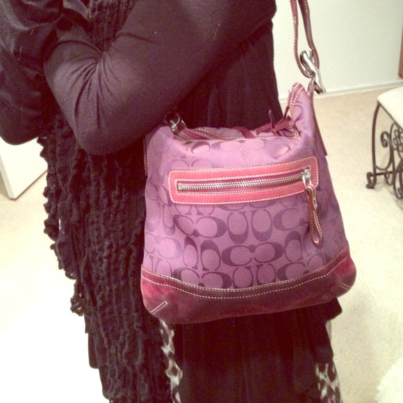 Purple Coach Shoulder Bag