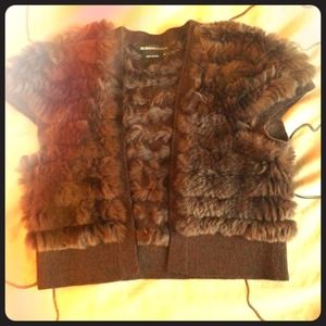 ️⚠️REDUCED⚠️ REAL FUR BCBG MaxAzria Cropped Vest