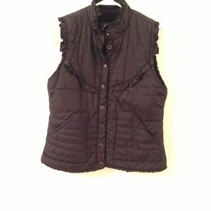 Black winter vest with ruffles!