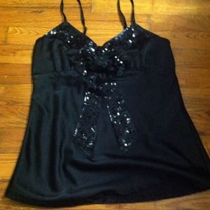 Charlotte Russe black top with black bow sequence