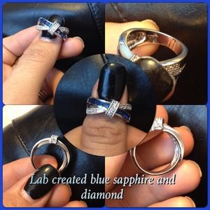 💥Sold💥 blue sapphire and diamond ring