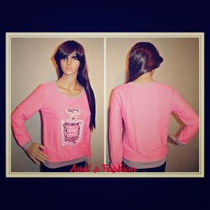 Soft sweater Love Perfume Pink Long Sleeves Unique