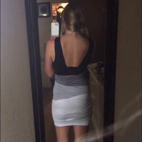 Black Ombre Cocktail Dress - Picture 2 of 4