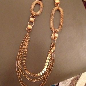 Gold long necklace