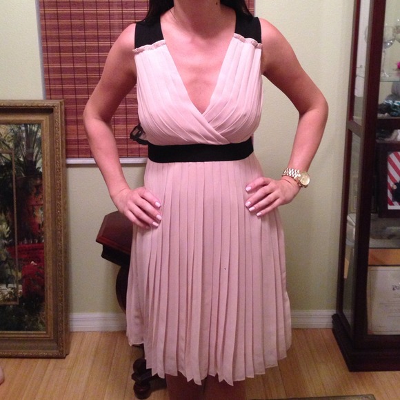 ‼️SOLD‼️ Pink and black pleated dress