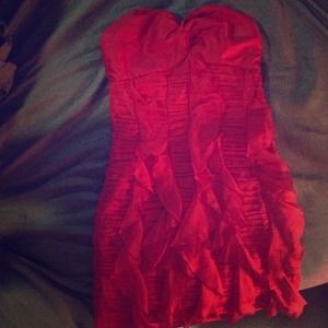 Hot apple red BEBE dress.