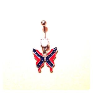 Rebel Heart Butterfly Bellybutton Ring