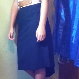 High low black skirt