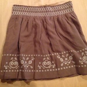 Brown embroidered skirt