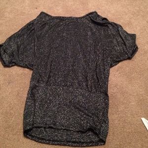 Dark gray glitter top.