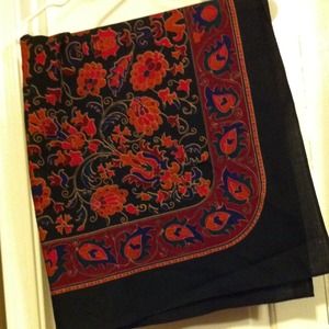 Another large square scarf! Great colors, pattern