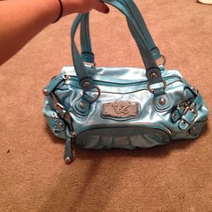 Metallic blue purse