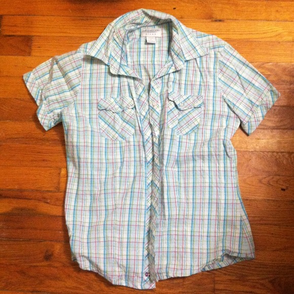 Short sleeve cotton flannel top -