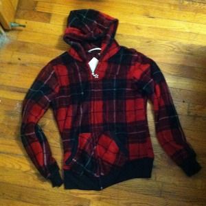 Flannel light weight zip up jacket