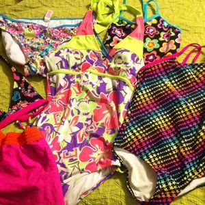 Assortment of girls swimwear- shorts, bikini mix