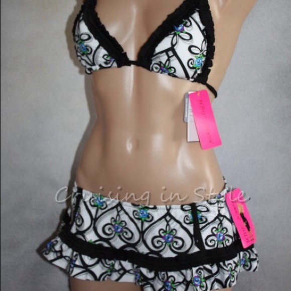 Betsey Johnson New Swimsuit Bikini Primrose  S