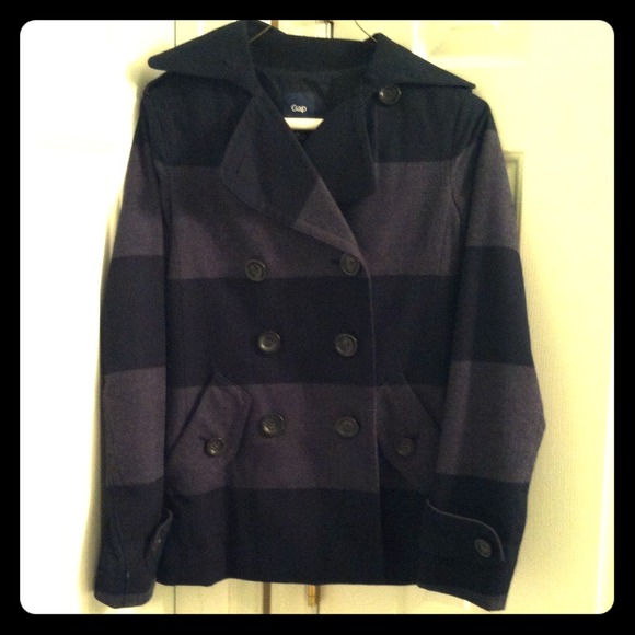 Reserved: Black & Gray Peacoat - XS