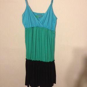 Energie, blue green & black dress