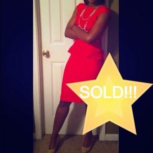 ‼️SOLD‼️Xoxo Orange peplum dress sz 3/4