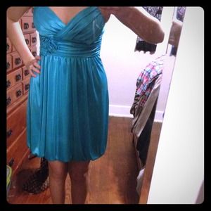 Trixxi teal casual silky dress