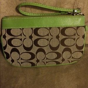Green coach wristlet