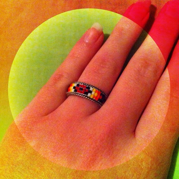 Native Beaded Ring - Sterling