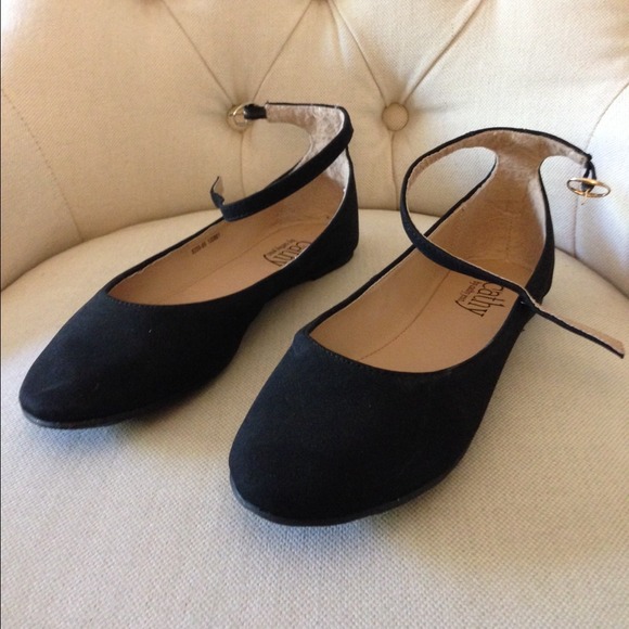 Cathy jean Shoes - Cathy jean black ankle strap flats Cathy jean Shoes - Cathy jean black ankle strap flats